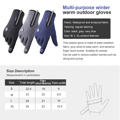 Winter Warm Ski Gloves Men Gloves