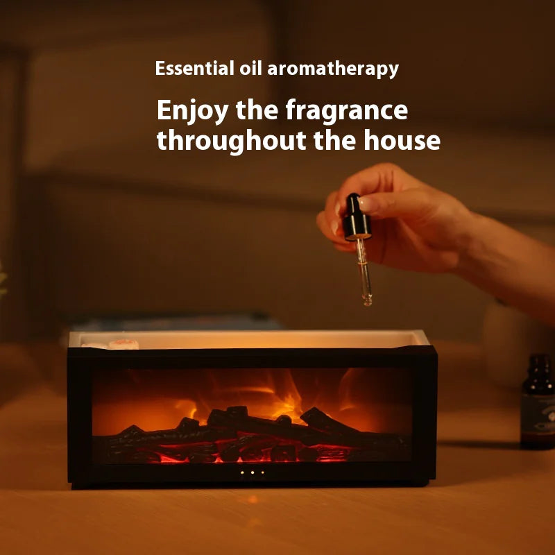 Fireplace Flame Humidifier with Remote & Aromatherapy